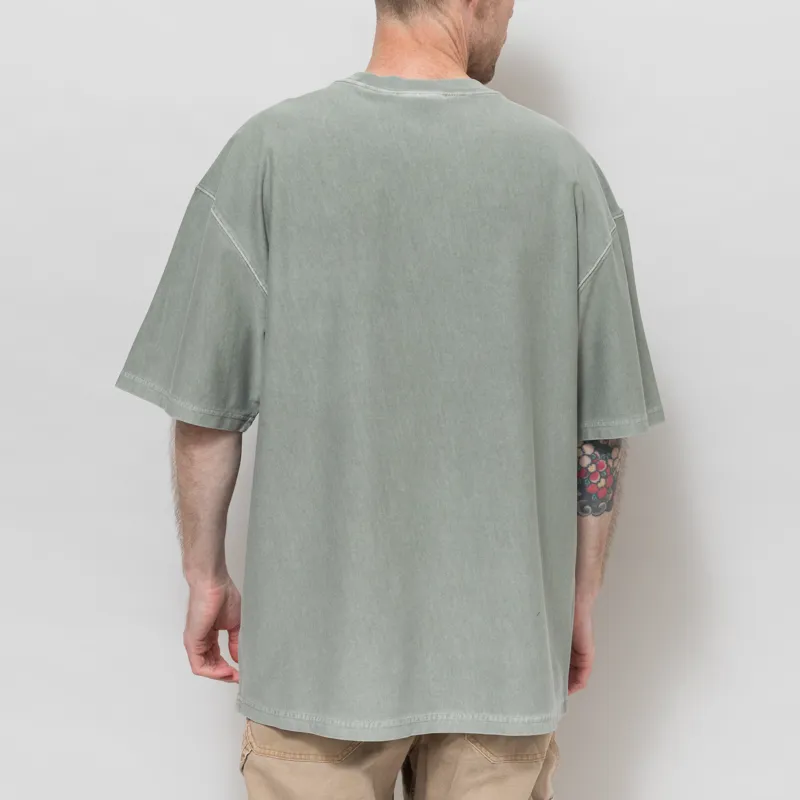Carhartt WIP Loose Pocket T Shirt Shady Green Garment Dyed-2