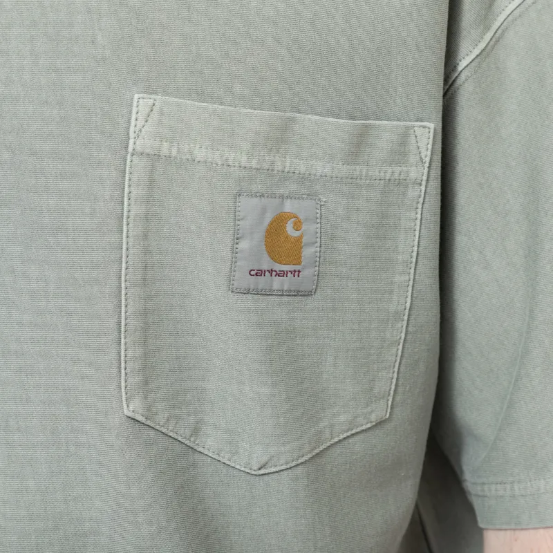 Carhartt WIP Loose Pocket T Shirt Shady Green Garment Dyed-4