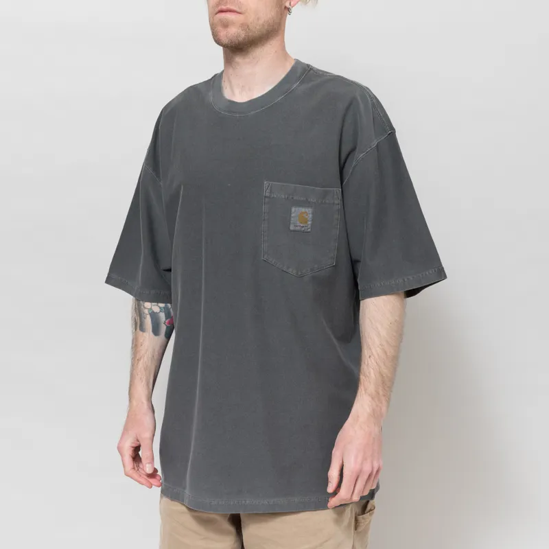 Carhartt WIP Loose Pocket T Shirt Black Garment Dyed-1