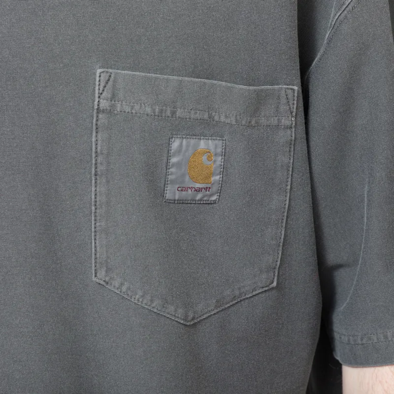 Carhartt WIP Loose Pocket T Shirt Black Garment Dyed-4