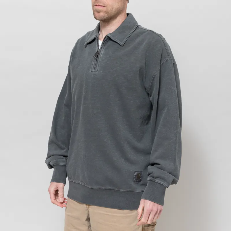 Carhartt WIP Harper Polo Black Garment Dyed-1