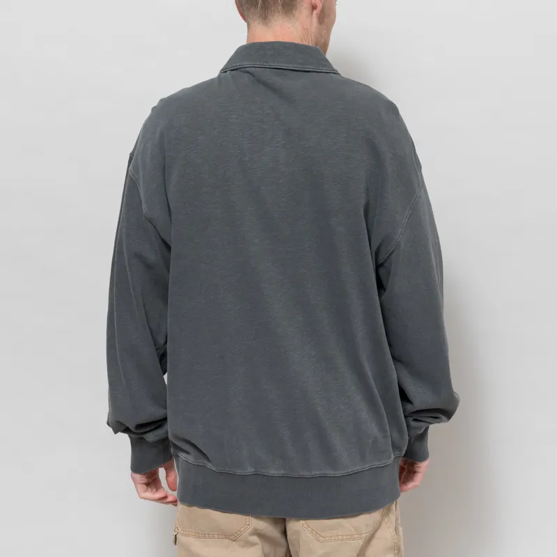 Carhartt WIP Harper Polo Black Garment Dyed-2