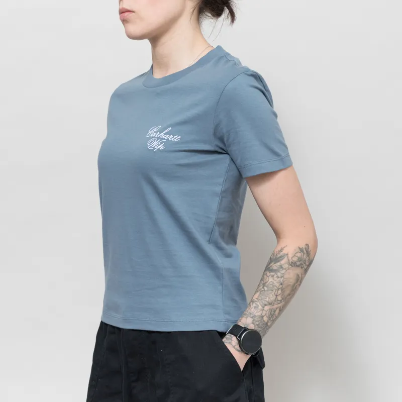 Carhartt WIP Womens Gracious T Shirt Shady Blue-1