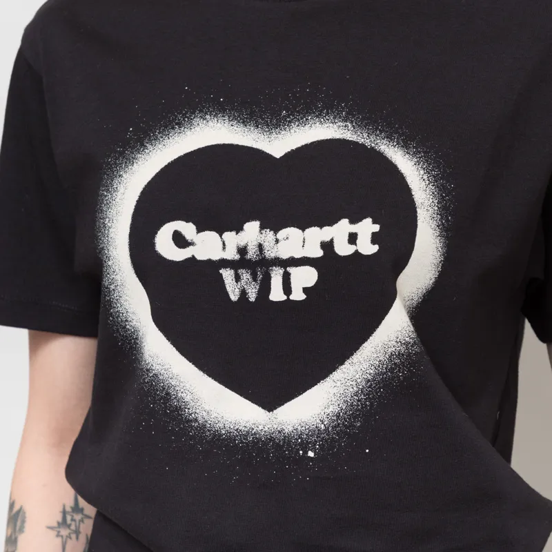 Carhartt WIP Womens Spray Heart T Shirt Black-5