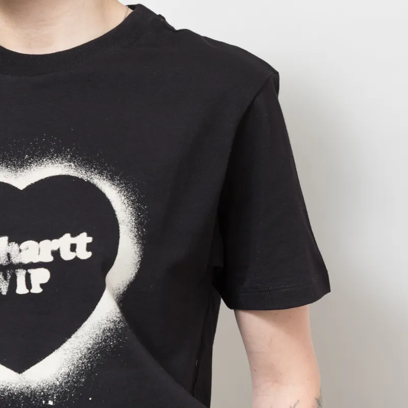 Carhartt WIP Womens Spray Heart T Shirt Black-4