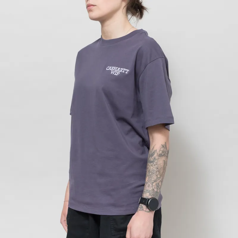 Carhartt WIP Womens Hugging Cats T Shirt Shady Purple-1