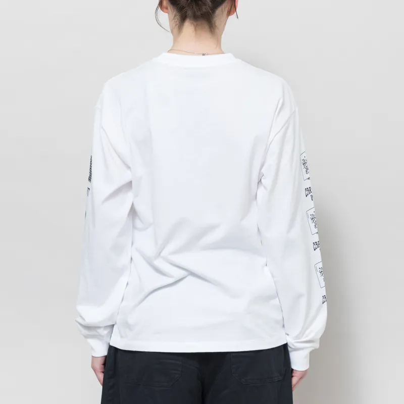Carhartt WIP Womens Long Sleeve Playing Cards T Shirt White-2