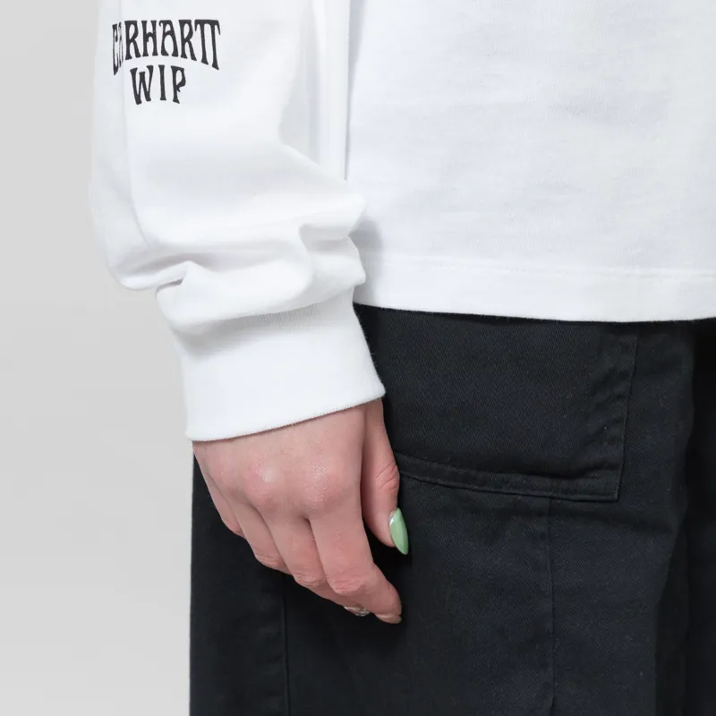 Carhartt WIP Womens Long Sleeve Playing Cards T Shirt White-6