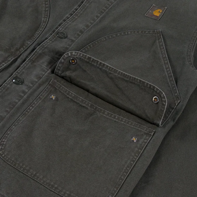 Carhartt WIP Prescott Coat Oxide Green Black Garment Dyed-10
