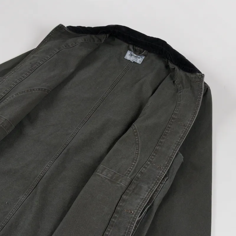 Carhartt WIP Prescott Coat Oxide Green Black Garment Dyed-4