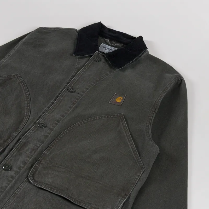 Carhartt WIP Prescott Coat Oxide Green Black Garment Dyed-3