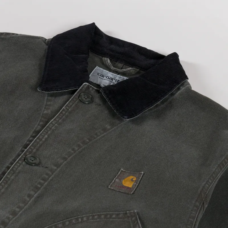 Carhartt WIP Prescott Coat Oxide Green Black Garment Dyed-6