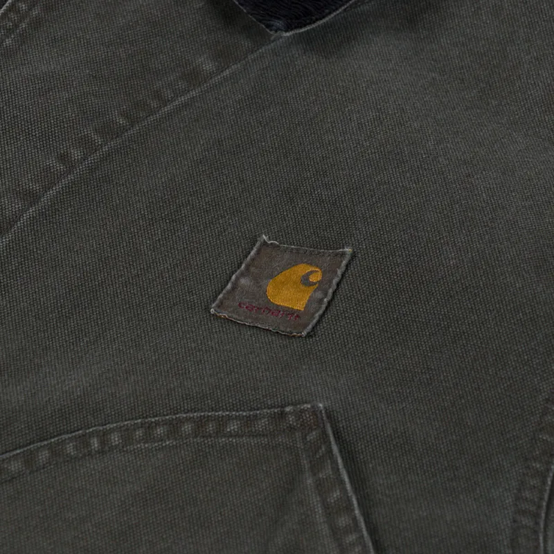 Carhartt WIP Prescott Coat Oxide Green Black Garment Dyed-9