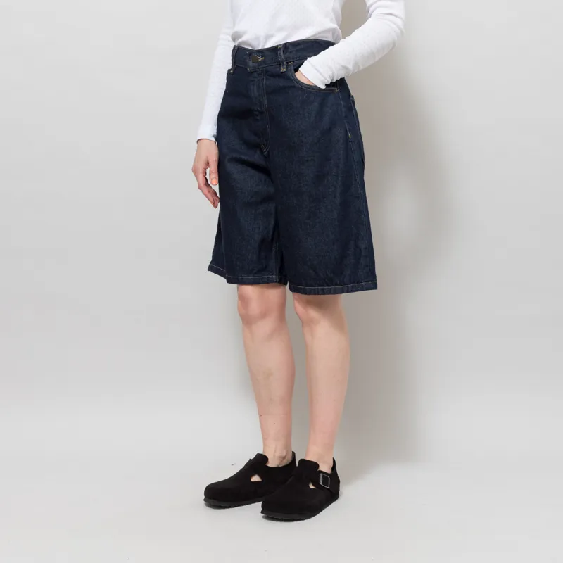 Carhartt WIP Womens Brandon Shorts Blue Rinsed-1