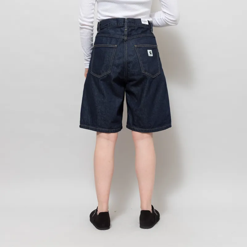 Carhartt WIP Womens Brandon Shorts Blue Rinsed-2
