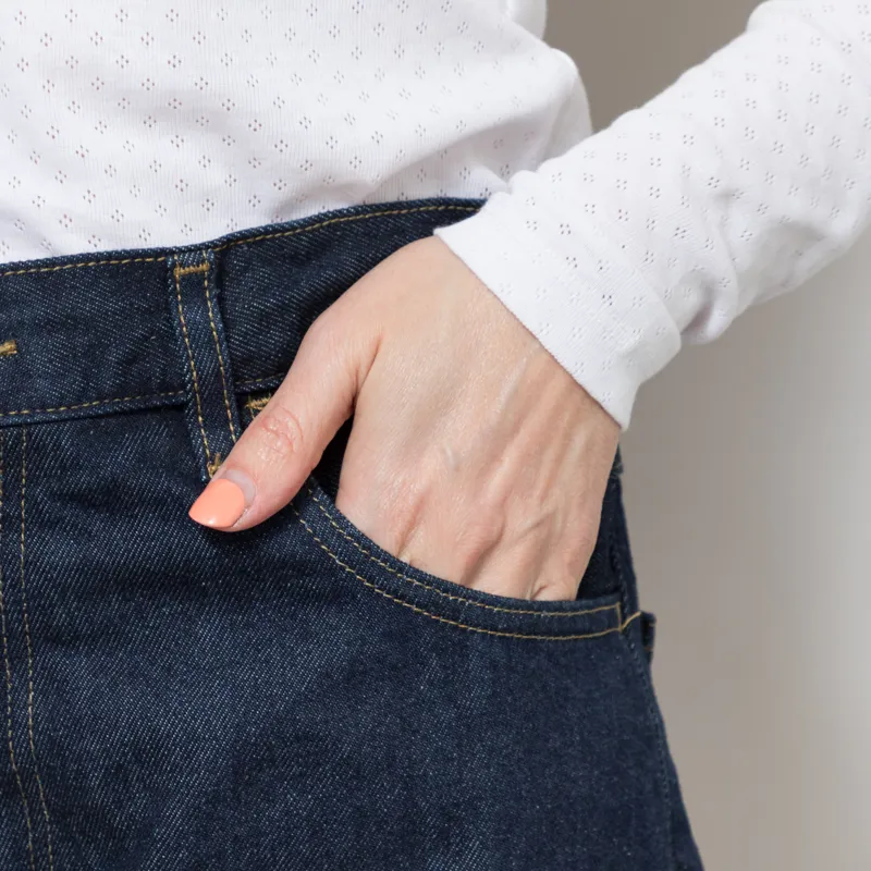 Carhartt WIP Womens Brandon Shorts Blue Rinsed-4