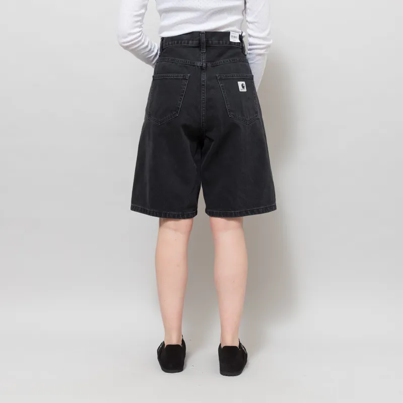 Carhartt WIP Womens Brandon Shorts Black Stonewashed-2