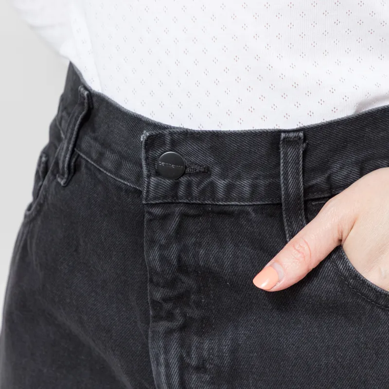 Carhartt WIP Womens Brandon Shorts Black Stonewashed-3