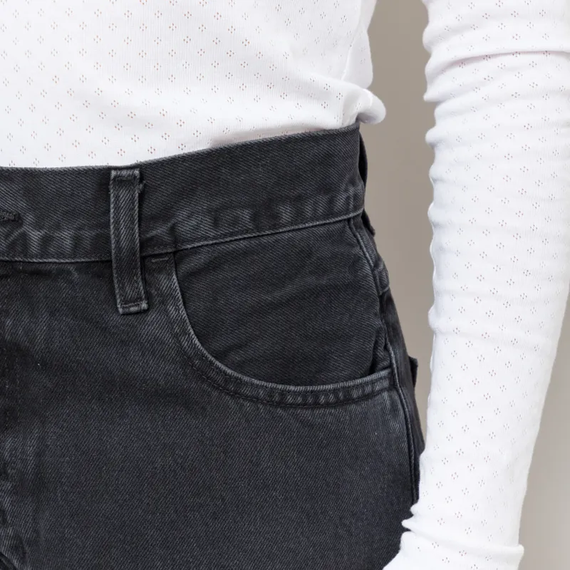 Carhartt WIP Womens Brandon Shorts Black Stonewashed-6