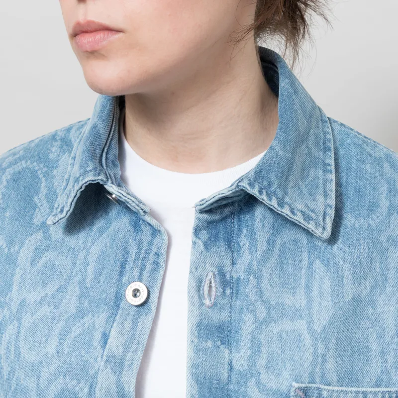 Carhartt WIP Womens Snake Lovilia Shirt Snake Camo Blue Bleached-4