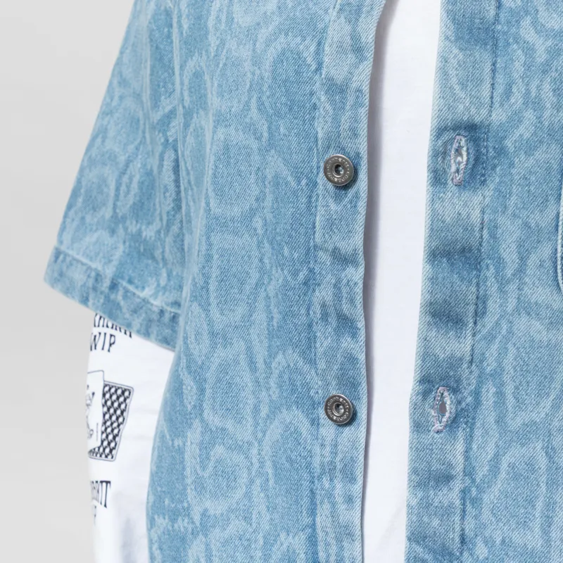 Carhartt WIP Womens Snake Lovilia Shirt Snake Camo Blue Bleached-6