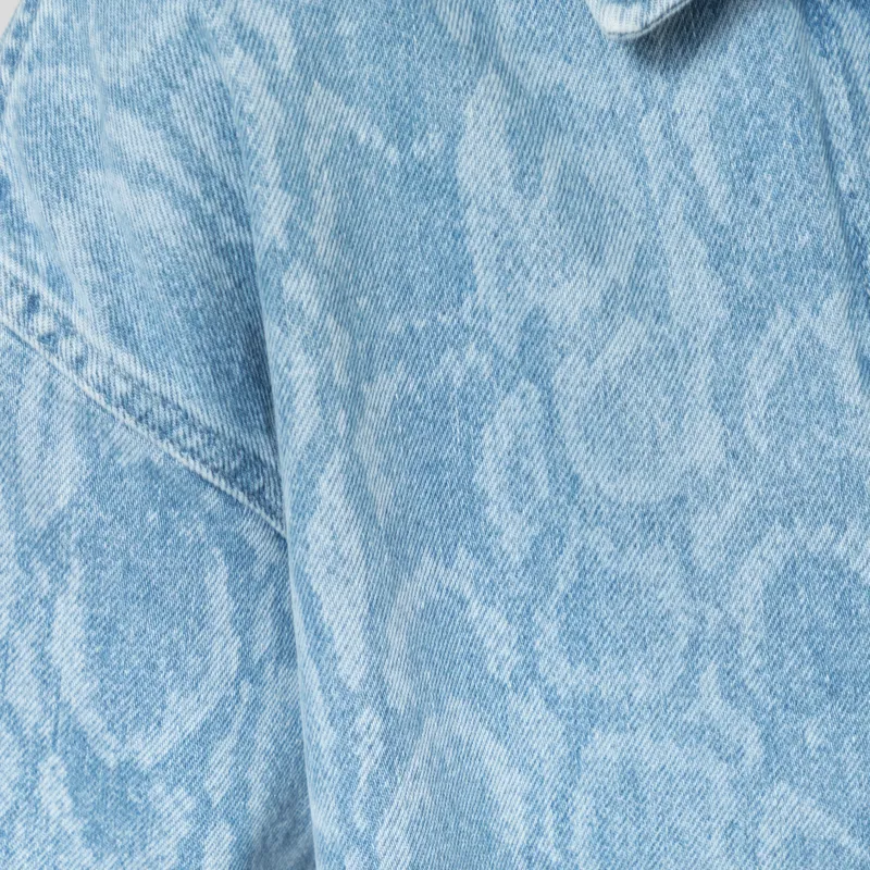Carhartt WIP Womens Snake Lovilia Shirt Snake Camo Blue Bleached-9