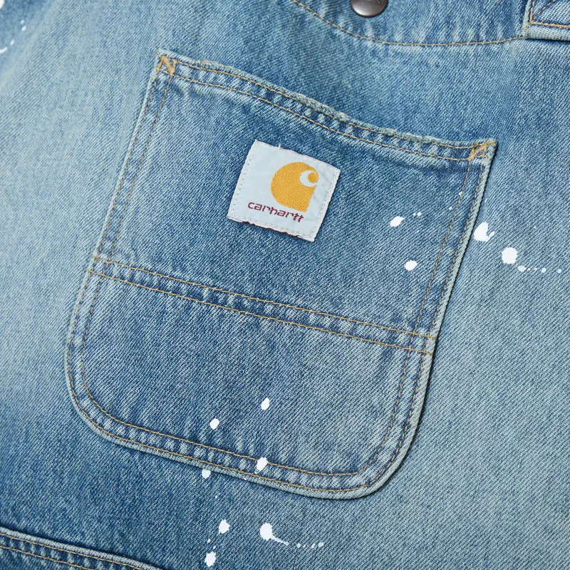 Carhartt WIP Womens Denim Tote Blue Destroy Wash Splatter-6