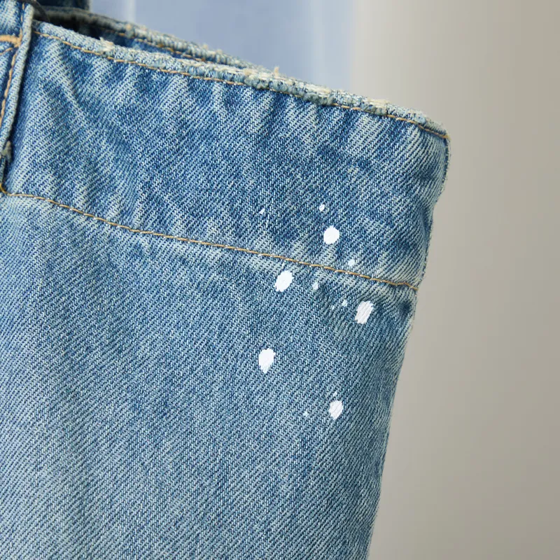 Carhartt WIP Womens Denim Tote Blue Destroy Wash Splatter-8