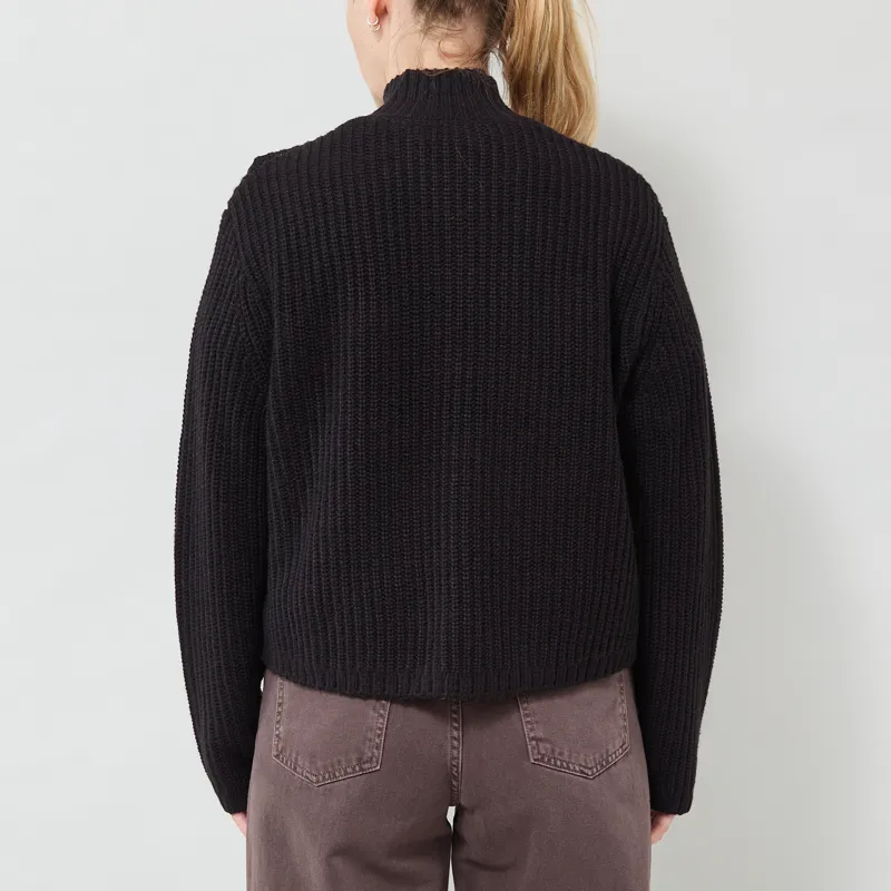 Carhartt WIP Womens Detroit Half Zip Sweater Black-2