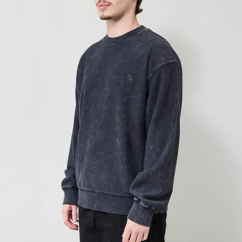 Carhartt WIP Lambert Sweatshirt Black Moon Wash-1