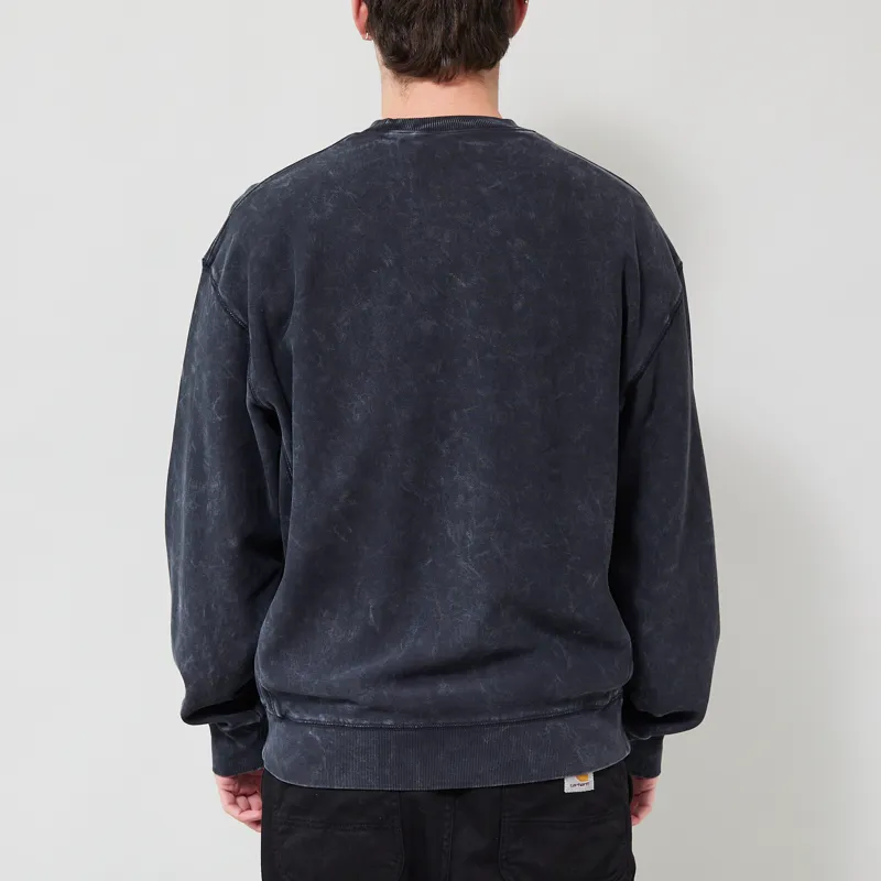 Carhartt WIP Lambert Sweatshirt Black Moon Wash-2