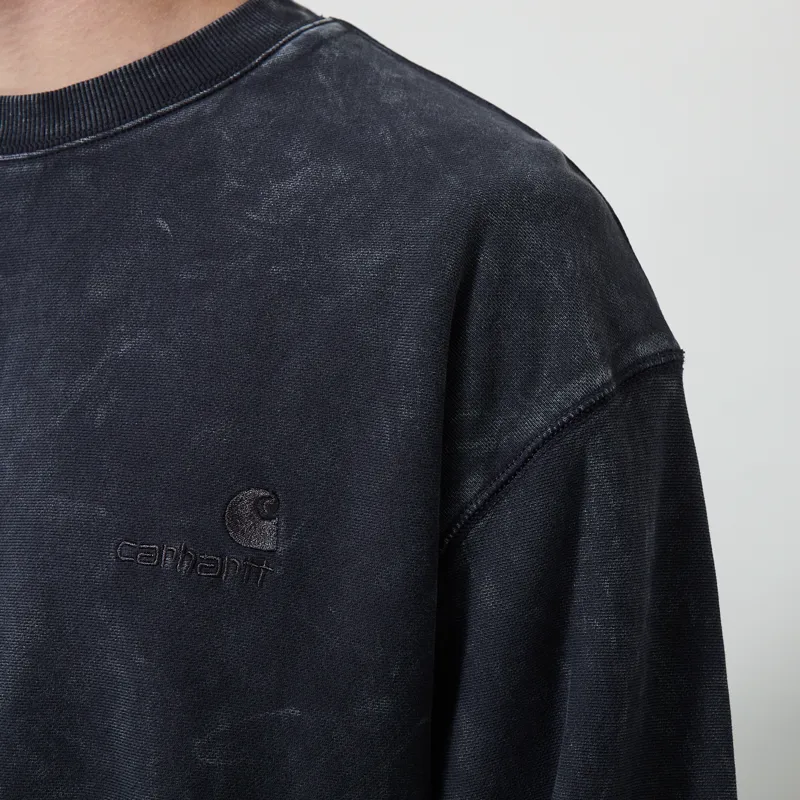Carhartt WIP Lambert Sweatshirt Black Moon Wash-5