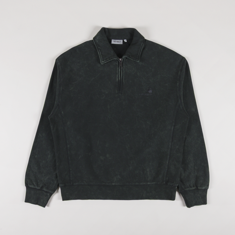 Carhartt WIP Lambert Polo Sweatshirt Raven Moon Wash