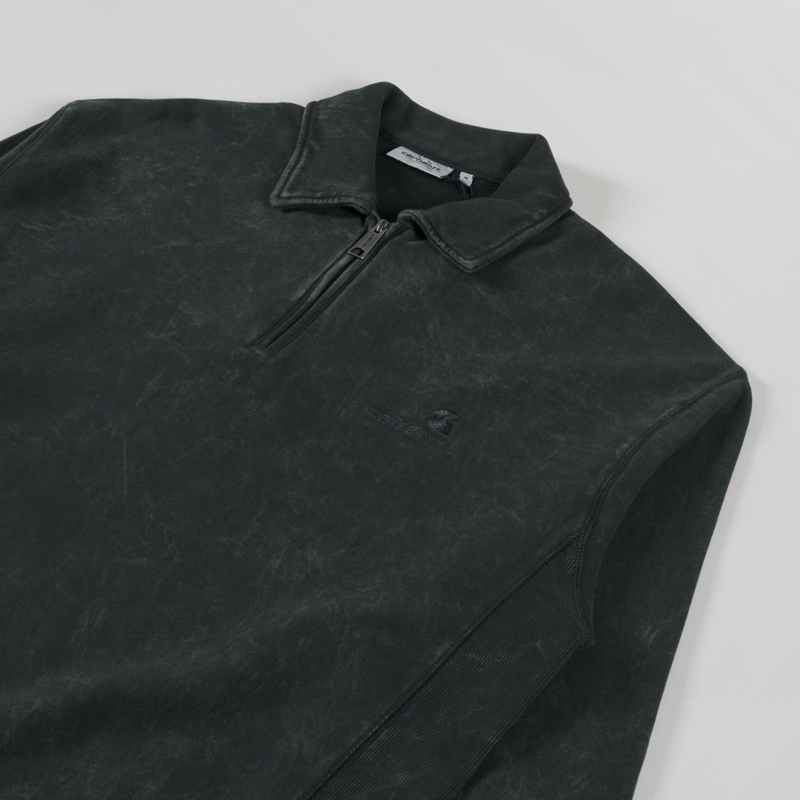 Carhartt WIP Lambert Polo Sweatshirt Raven Moon Wash-2