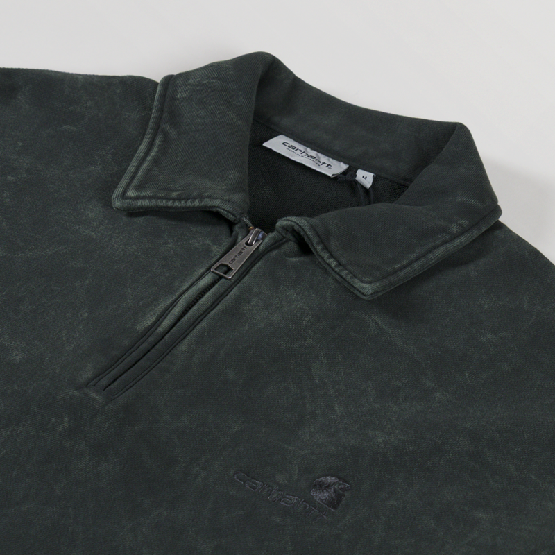 Carhartt WIP Lambert Polo Sweatshirt Raven Moon Wash-3