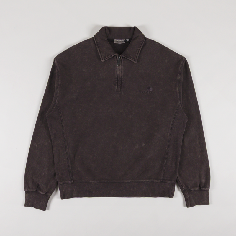 Carhartt WIP Lambert Polo Sweatshirt Tobacco Moon Wash