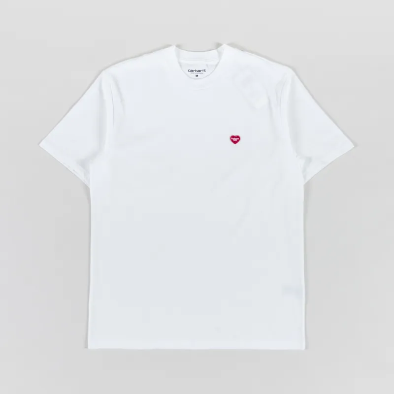 Carhartt WIP Small Heart T Shirt White Red