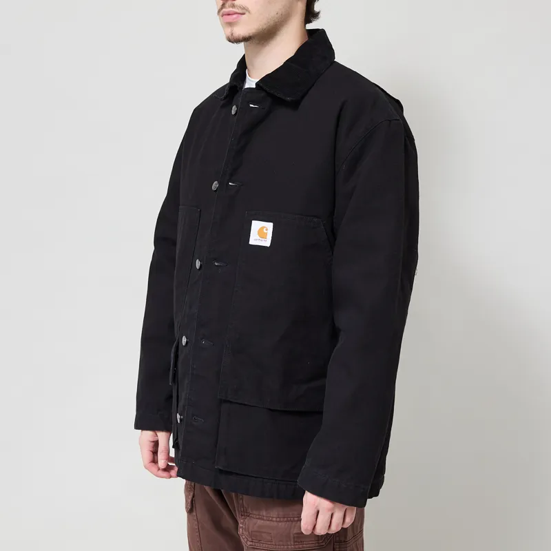 Carhartt WIP Lander Coat Black Stone Washed-1