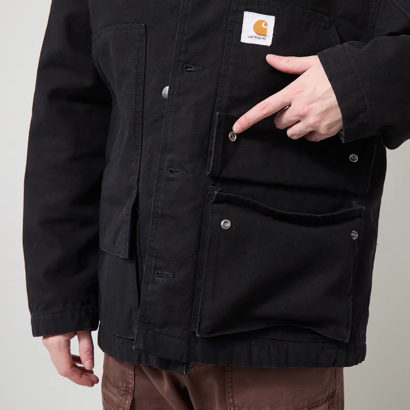 Carhartt WIP Lander Coat Black Stone Washed-7