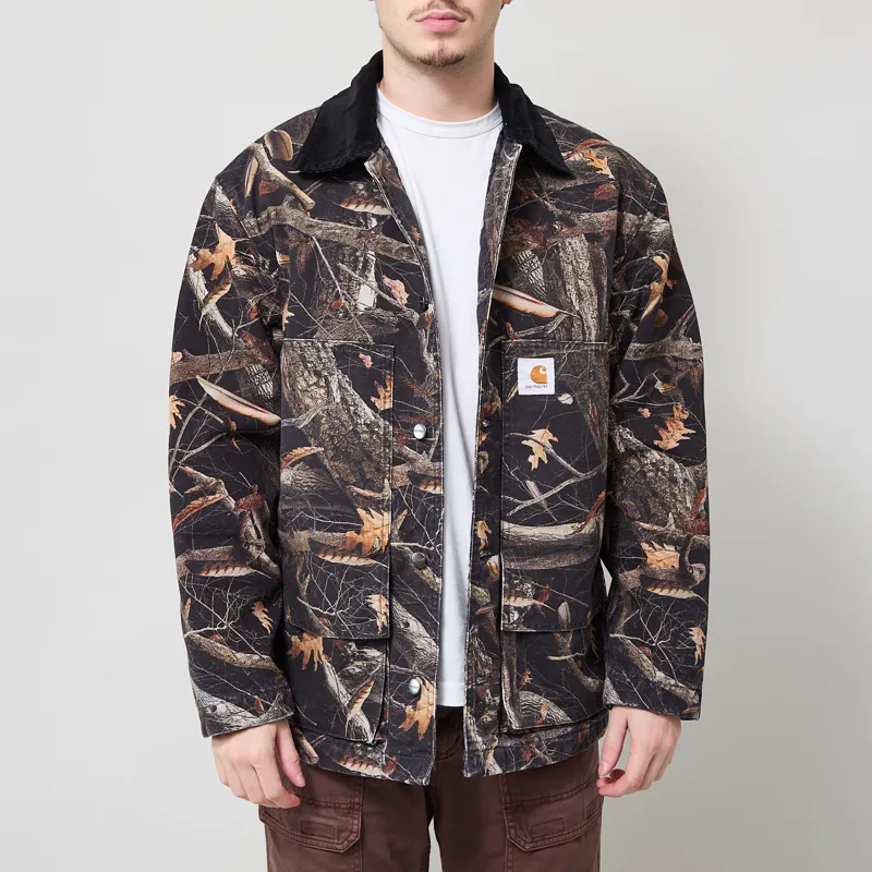 Carhartt WIP Lander Coat Camo Feather Tree Black Stone Washed