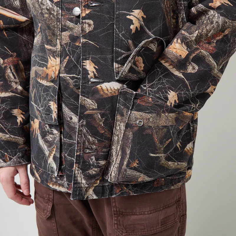 Carhartt WIP Lander Coat Camo Feather Tree Black Stone Washed-5