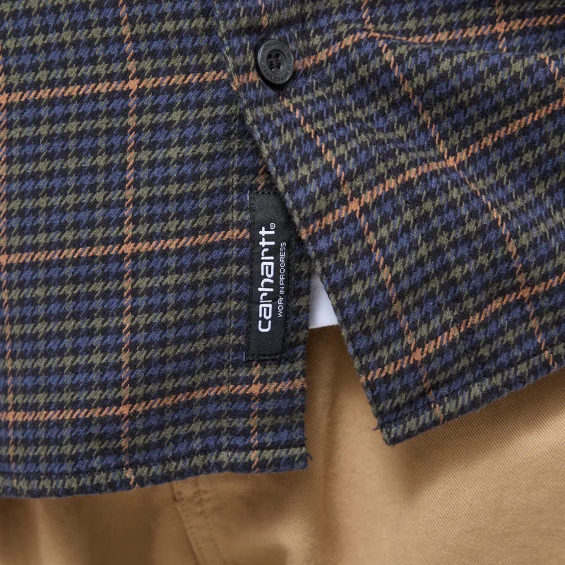 Carhartt WIP Long Sleeve Todrick Shirt Houndstooth Blue-10