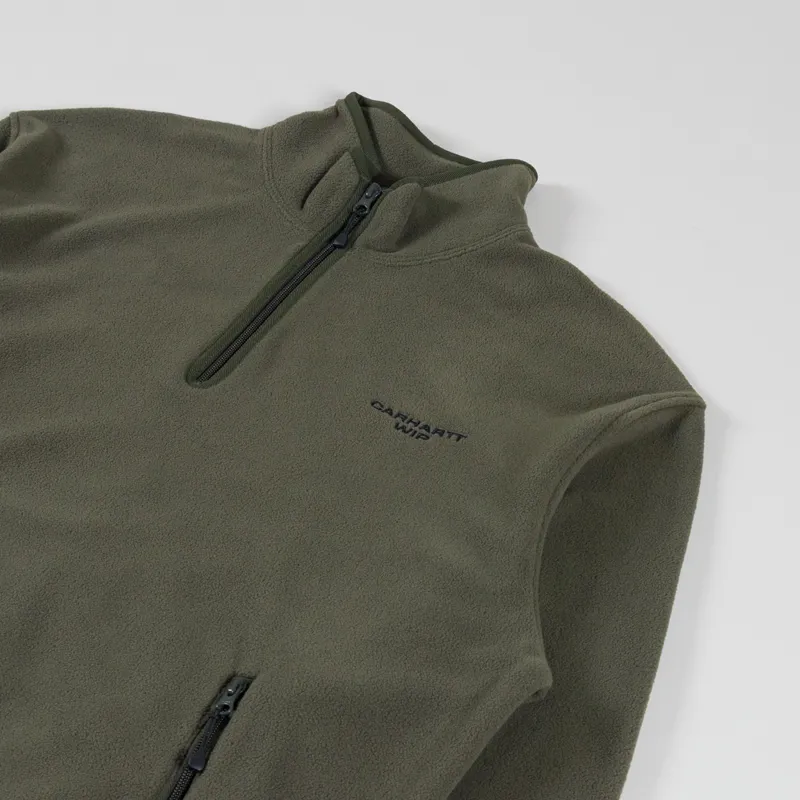 Carhartt WIP Edmore Half Zip Sweatshirt Cypress Black-2