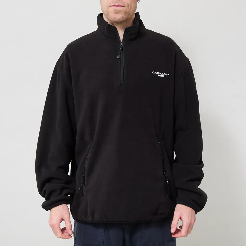 Carhartt WIP Edmore Half Zip Sweatshirt Black White-1