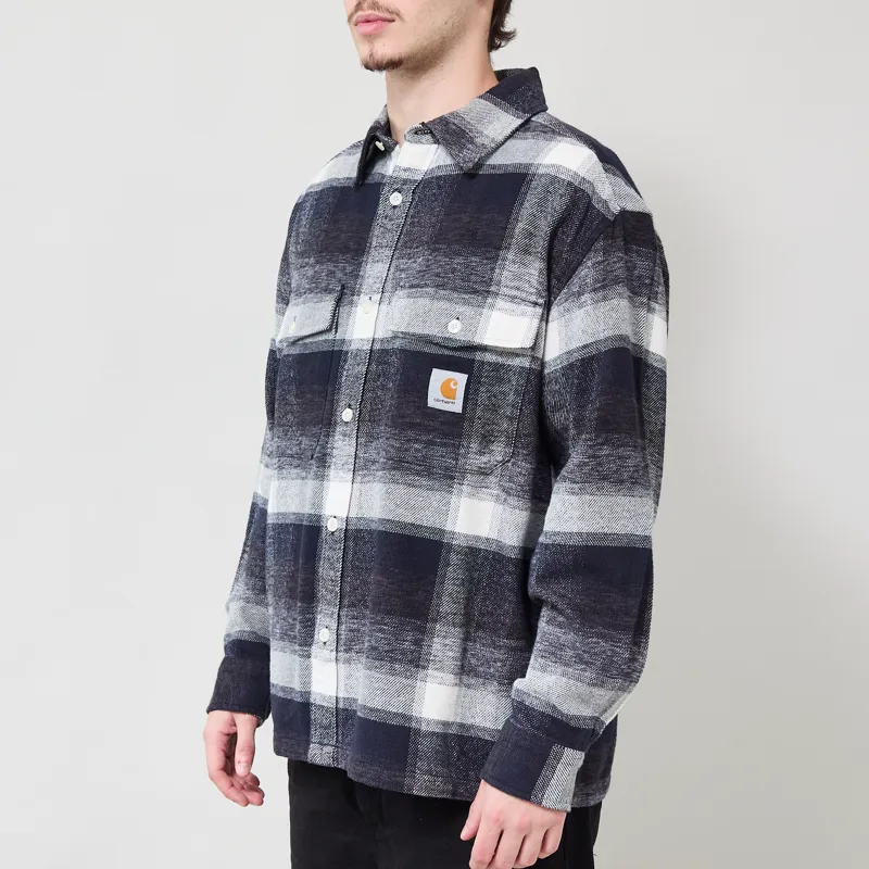 Carhartt WIP Long Sleeve Esterson Shirt Check Dark Navy-1