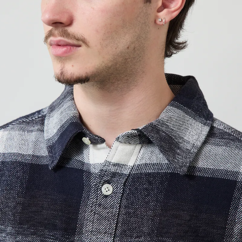 Carhartt WIP Long Sleeve Esterson Shirt Check Dark Navy-3
