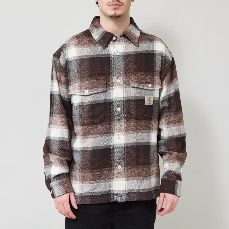 Carhartt WIP Long Sleeve Esterson Shirt Check Tobacco