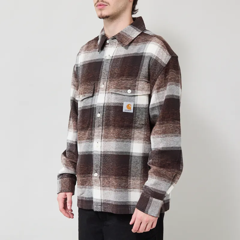 Carhartt WIP Long Sleeve Esterson Shirt Check Tobacco-1