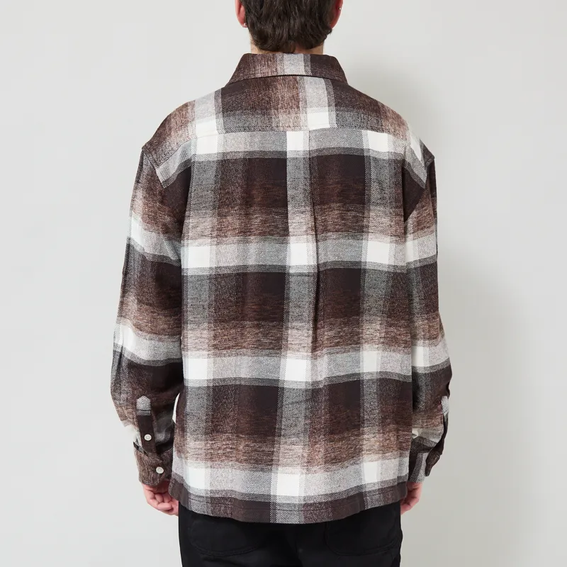 Carhartt WIP Long Sleeve Esterson Shirt Check Tobacco-2