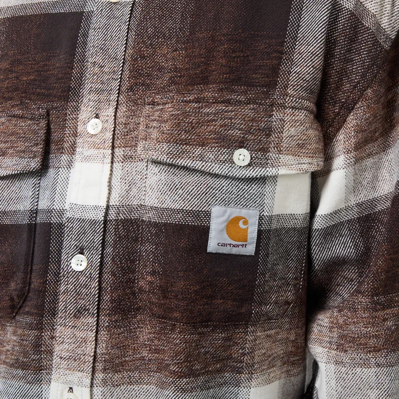 Carhartt WIP Long Sleeve Esterson Shirt Check Tobacco-4